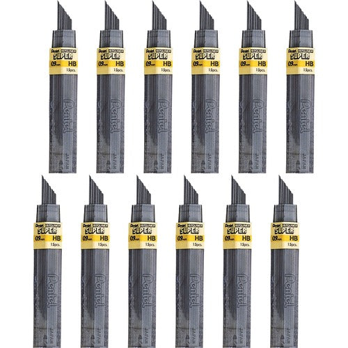 Pentel  Hi-Polymer Lead, 0.9 mm, Bold,15/Tube, 12TB/BX, HB/Black