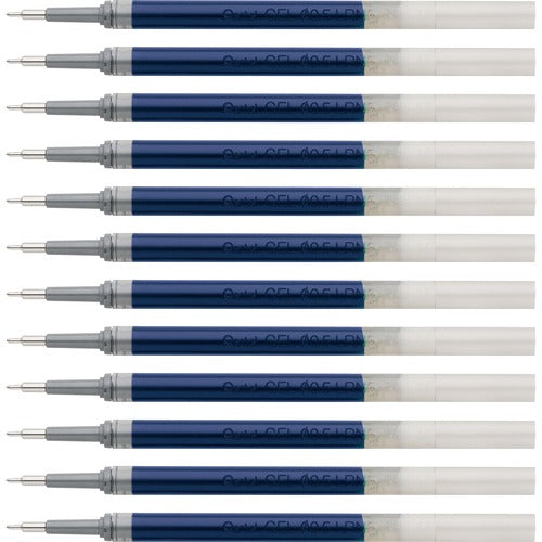 Pentel  Gel Pen Refills, f/EnerGel, 0.5mm, Needle Tip, 12/BX, BE Ink