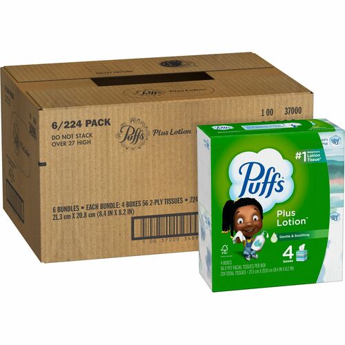 Procter & Gamble Commercial  Facial Tissue, Lotion, 2-Ply, 56-Sheet, 24BX/PK, Multi