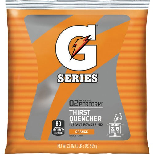 Quaker Foods  Gatorade Mix,2-1/2 Gal Yld/Pouch,21oz,32/CT, Orange