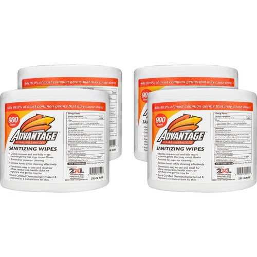 2XL CORP  Sanitizing Wipes,Non-alcohol,6"x8",900 Shts/Roll,4/CT,WE