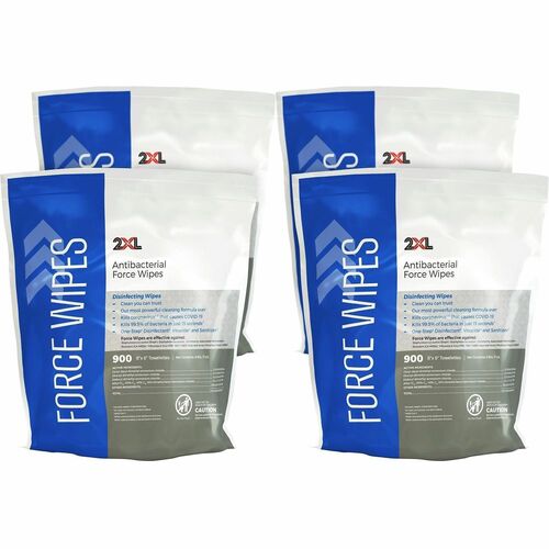 2XL CORP  Wipes,f/Antibacterial Force Bucket,900Shts/BG,6"x8",4/CT,WE