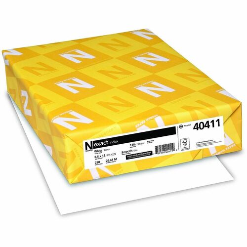 Wausau Papers  Index Paper,110 lb,94 Bright,8-1/2"x11",250SH/PK,2PK/BD,WE