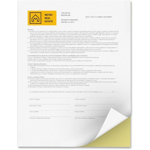 Xerox  Carbonless Paper,2-Part,Str/Rev,8.5"x11",2500 Sets/CT,WE/CY