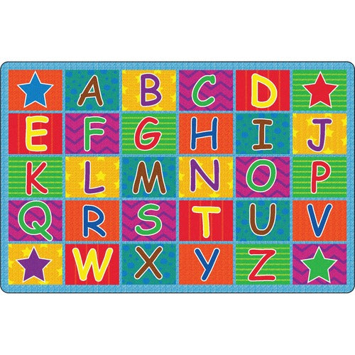 Flagship Carpets, Inc.  Cheerful Alphabet Rug, 48"Wx72"Lx1/2"H, Multi-FCIFE33422A