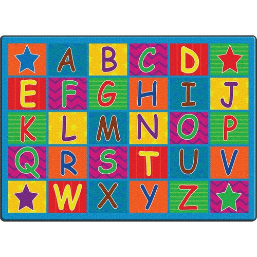 Flagship Carpets, Inc.  Cheerful Alphabet Rug, 72"Wx100"Lx1/2"H, Multi-FCIFE33432A