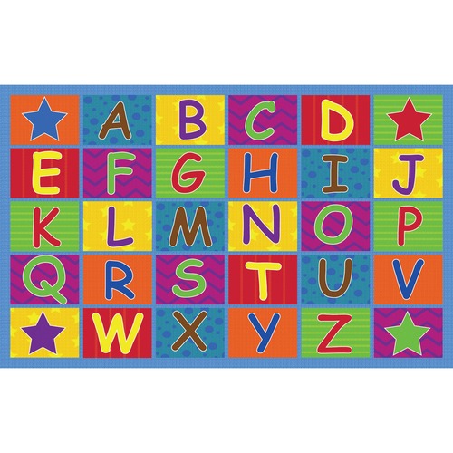 Flagship Carpets, Inc.  Cheerful Alphabet Rug, 90"Wx144"Lx1/2"H, Multi-FCIFE33444A