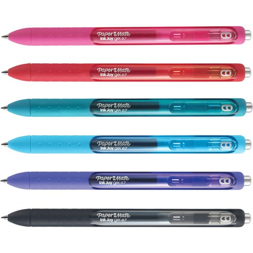 Paper Mate  Pen, Gel, 0.7mm, Retractable, InkJoy, 6/PK, Assorted