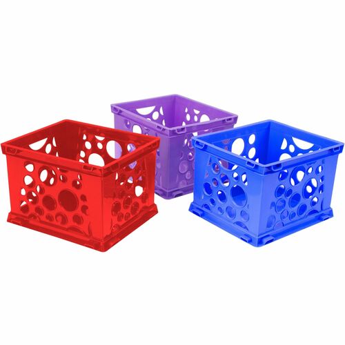 Storex Industries Corporation  File Crate, 14-1/4"Wx17-1/4"Lx10-1/2"H, 3/CT, Assorted