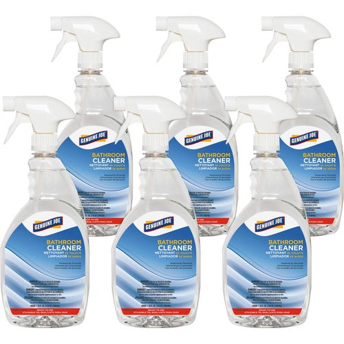 Genuine Joe  Restroom Cleaner, Peroxide, Spray Bottle, 32 oz, 6/CT, Clear-GJO99668CT