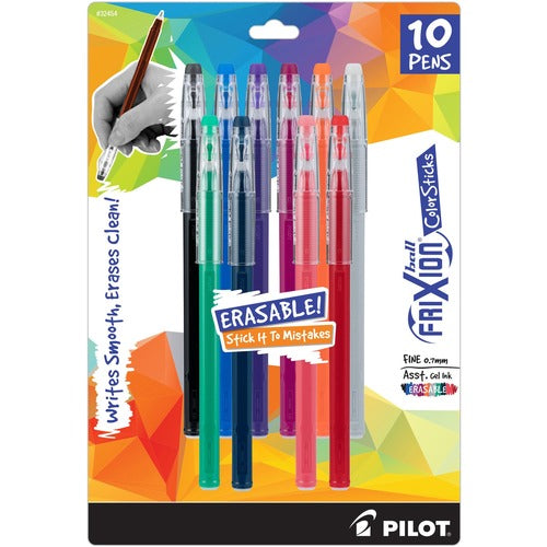 Pilot  Gel Pen, Erasable, 0.7mm Fine Point, 10/PK, Assorted