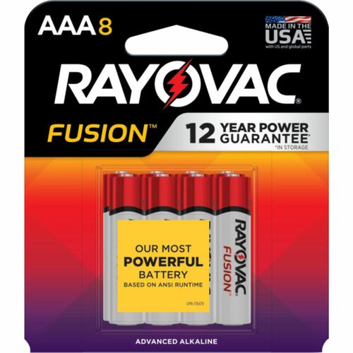 Rayovac Corporation  Batteries,AAA,Alkaline,Fusion,8/PK,Red/Silver