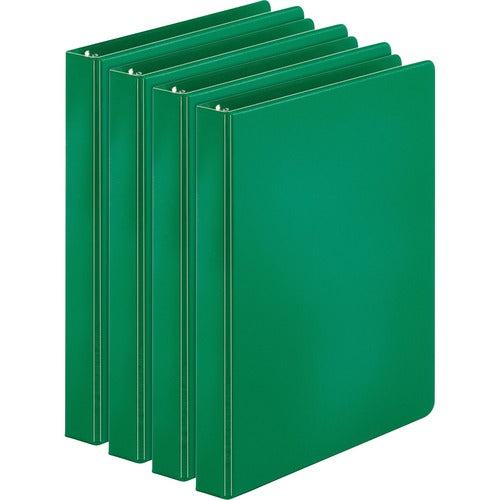 Business Source  Binders, Round Rings, 1" Cap, 11"x8-1/2", 4/BD, Green