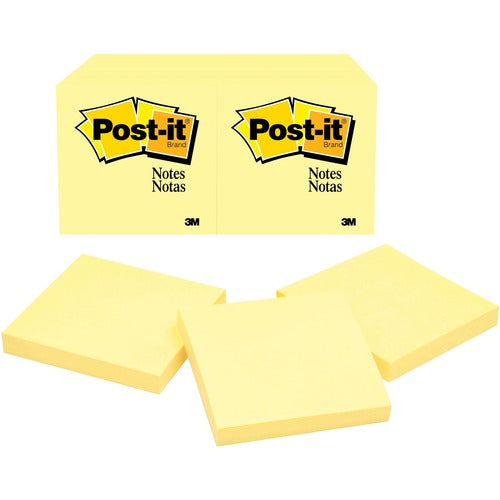 3M  Post-it Notes,Original Pads,3"x3",100/SH/PD,24/BD,Canary