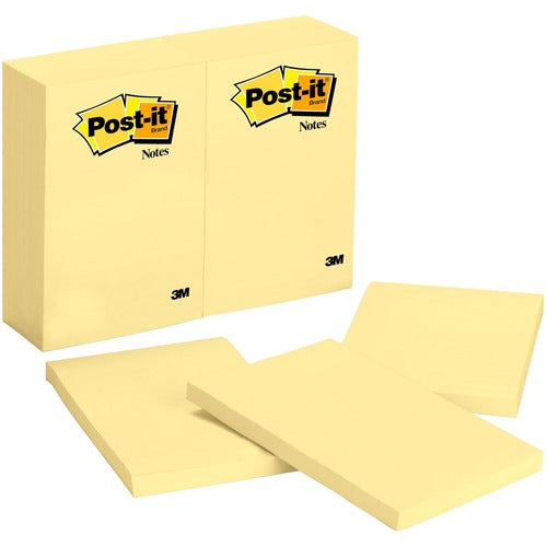3M  Post-it Notes,Original Pads,4"x6",100 SH/PD,24/BD,Canary