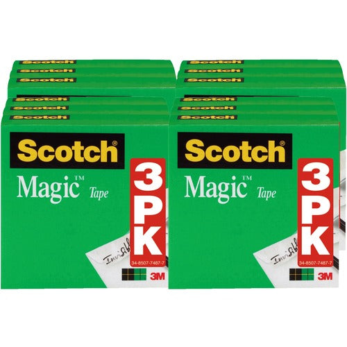 3M  Magic Tape, 1" Core, 1/2"x1296", 12/BD, Transparent