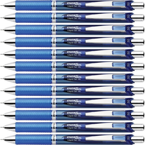 Pentel  Gel Pen,Retractable/Refillable,Needle Tip,0.5mm,12/BX,BE Ink
