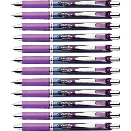 Pentel  Gel Pen,Retractable/Refillable,Needle Tip,0.5mm,1 DZ,VT Ink