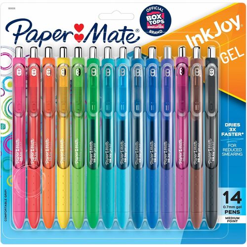 Paper Mate  Pen, Gel, 0.7mm, Retractable, InkJoy, 14/PK, Assorted