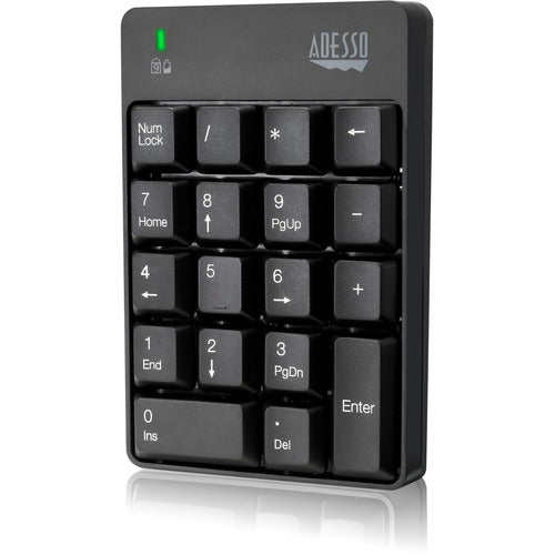 Adesso  Keypad,Numeric,Wireless,18Key,2.4GHz,Compact,4.8"x7"x1.2",BK