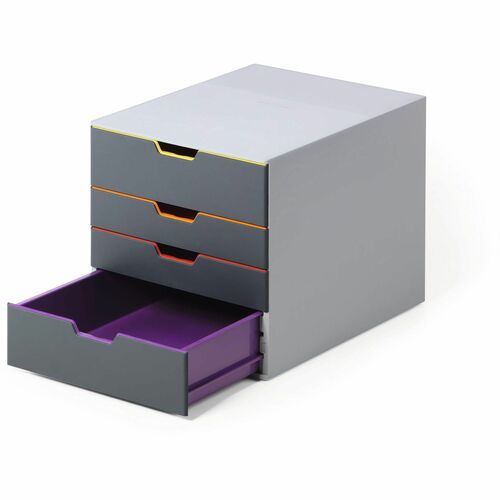 Durable Office Products  Organizer,4-Drawer(2 XXL,2 Regular),11"x14"x11-1/2",Multi