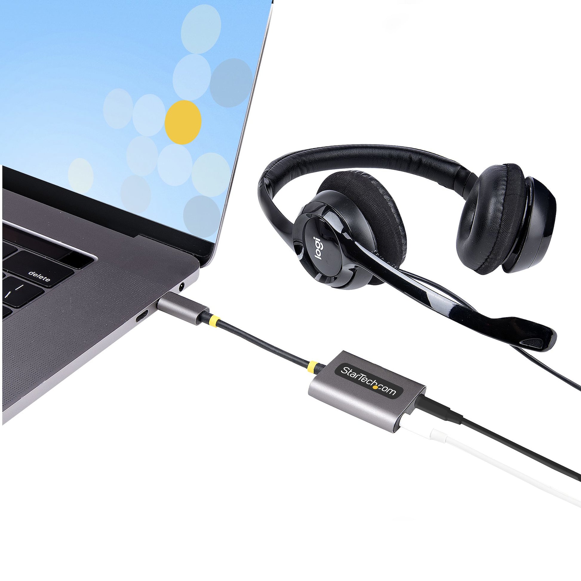 StarTech.com USBC-AUDIO-SPLITTER audio splitter Gray