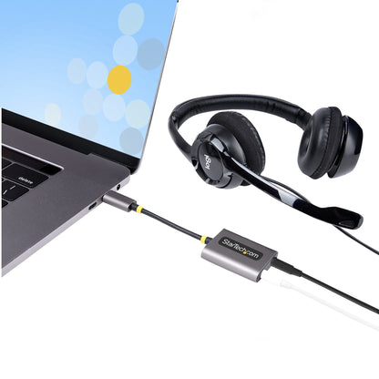 StarTech.com USBC-AUDIO-SPLITTER audio splitter Gray