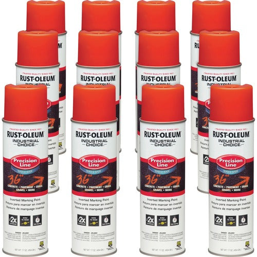 Rust-Oleum  Marking Paint Spray, Water-Based, 17 oz, 12/CT, Alert OE