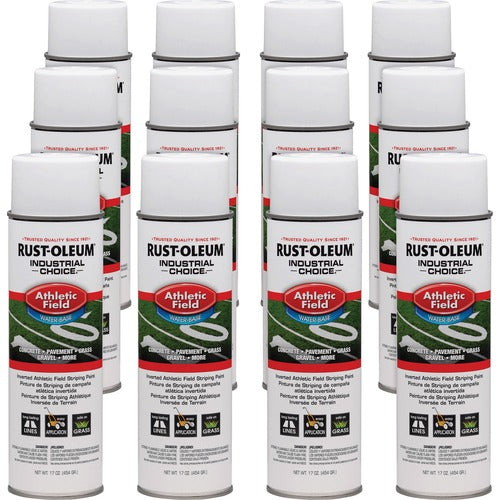 Rust-Oleum  Striping Paint, Water-based, 17 oz, 12/CT, White