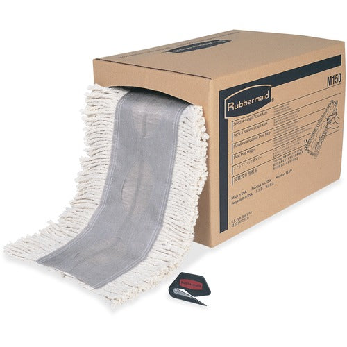 Rubbermaid Commercial Products  Dust Mop, 4-ply Cotton, Continuous Length, 5"x40", White