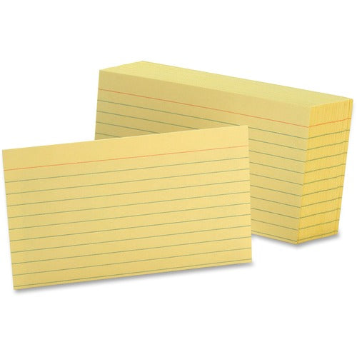 Oxford  Index Card, Ruled, 3"x5", 100/PK, Canary