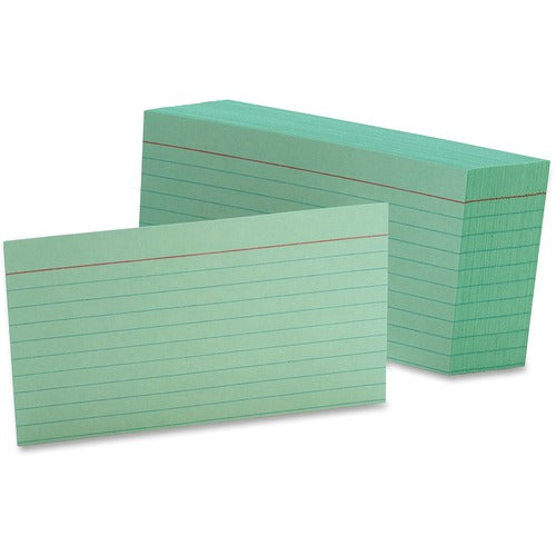 Oxford  Index Card, Ruled, 3"x5", 100/PK, Green