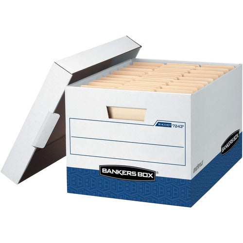 Fellowes  Storage File, Letter/Legal,12"x15"x10", 20/CT, White/Blue-FEL0724314