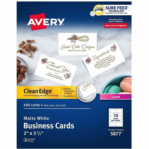 Avery  Business Cards,F/Laser Printer,400/BX,3-1/2"x2",White