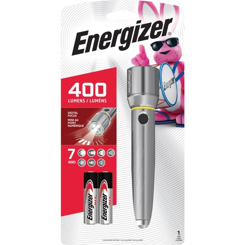 Eveready Battery Co Inc  Flashlight, LED, Metal, 400 Lumens, Digital Focus, Chrome-EVEEPMZH21E
