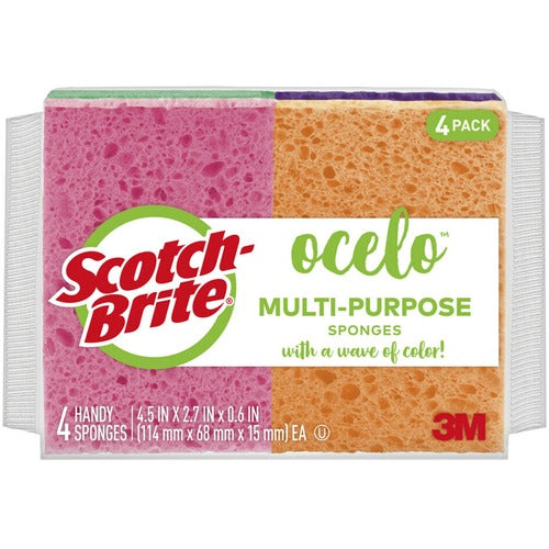3M  Sponges, Antimicrobial, 4-5/8"x5-3/4", 4/PK, Assorted