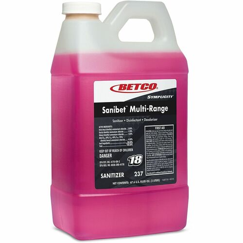 Betco Corporation  Sanitizer, Concentrated, FastDraw 18, 2 Liter, Pink
