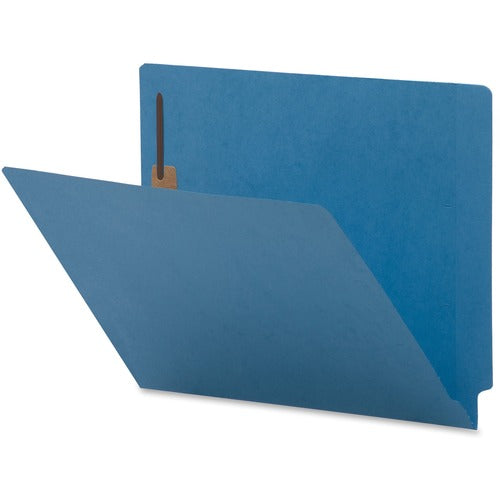 Business Source  Fastener Folders,2-Ply End Tab,2 Fastener,Letter,50/BX,Blue