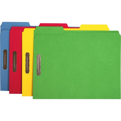 Business Source  Fastener Folders, 1/3-Cut Tab, Letter-size, 50/BX, Assorted