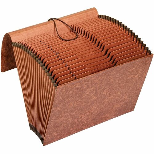 Business Source  Accordion File,w/Flap,A-Z,21 Pocket,Letter,12"x10",Brown