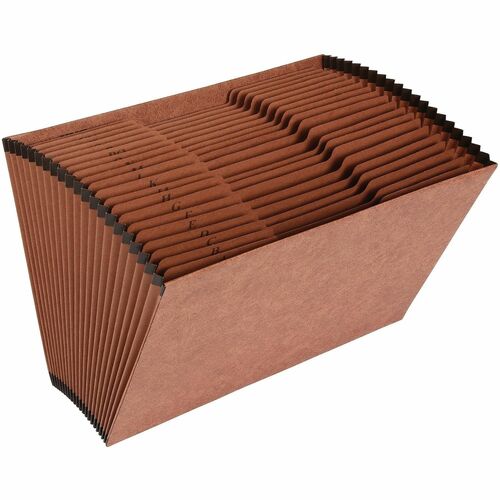 Business Source  Accordion File,No Flap,21 Pockets,A-Z,Legal,15"x10",Brown