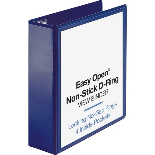 Business Source  View Binder, D-Ring, 3" Capacity, 11"x8-1/2", Navy