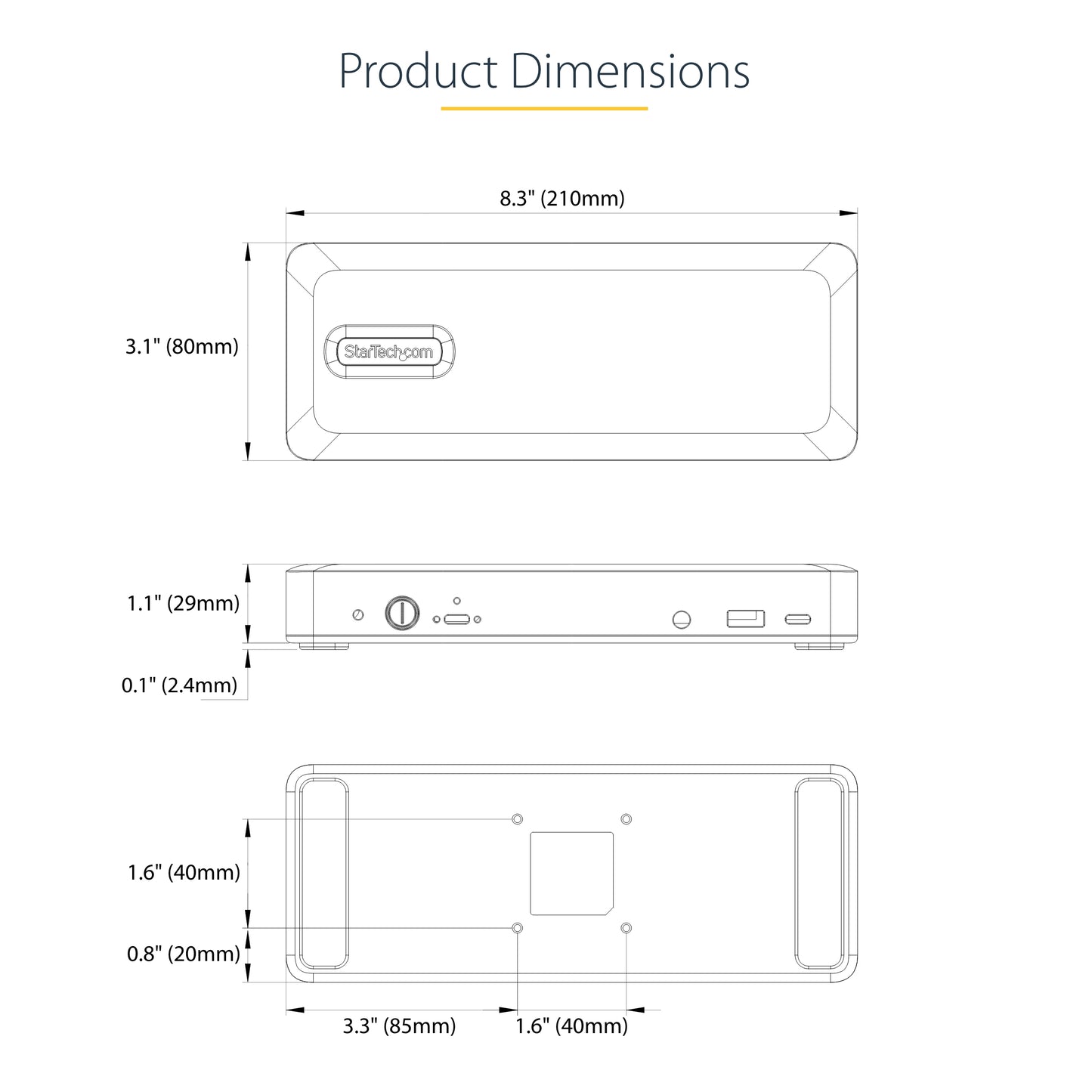 StarTech.com DK31C3MNCR laptop dock/port replicator Wired USB 3.2 Gen 2 (3.1 Gen 2) Type-C Gray