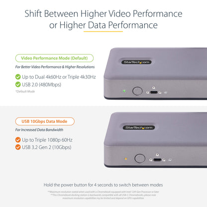 StarTech.com DK31C3MNCR laptop dock/port replicator Wired USB 3.2 Gen 2 (3.1 Gen 2) Type-C Gray