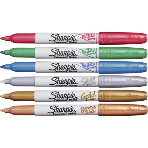 Newell Brands  Sharpie Metallic Markers, Fine, 6/ST, Assorted