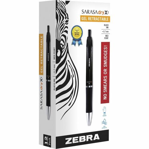 Zebra  Pen, Rapid Dry Ink, Wide-Barrel, 1 DZ, Black