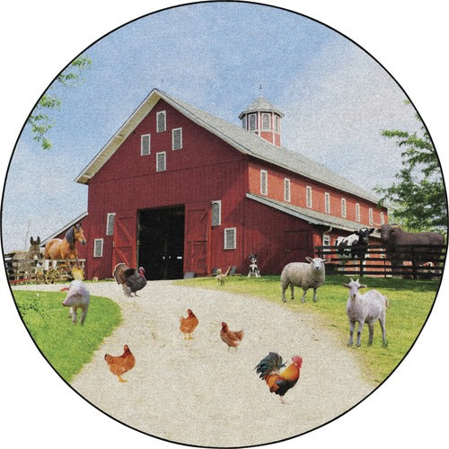 Flagship Carpets, Inc.  Rug, Barn Animals, 72"Wx72"Lx1/2"H, Multi-FCIFA100427FS