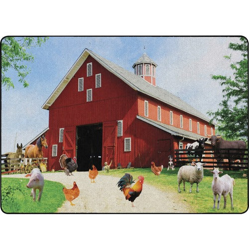 Flagship Carpets, Inc.  Rug, Barn Animals, 72"Wx100"Lx1/2"H, Multi-FCIFA100432FS