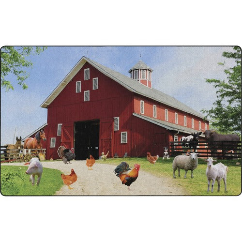 Flagship Carpets, Inc.  Rug, Barn Animals, 93"Wx144"Lx1/2"H, Multi-FCIFA100444FS