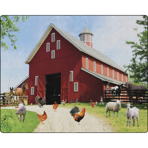 Flagship Carpets, Inc.  Rug, Barn Animals, 126"Wx158"Lx1/2"H, Multi-FCIFA100458FS